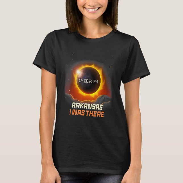 Camiseta Montanhas Vintage Eclipse Solar Total 2024 Arkansa (Frente)