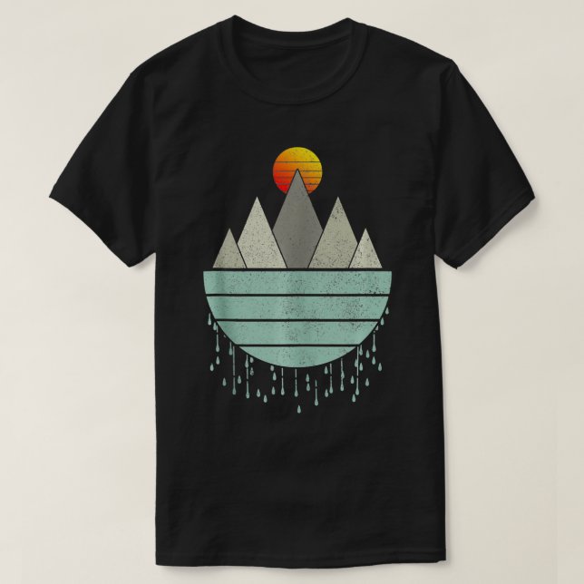 Camiseta Montanhas Vintage Escalando Pedras Escalando (Frente do Design)