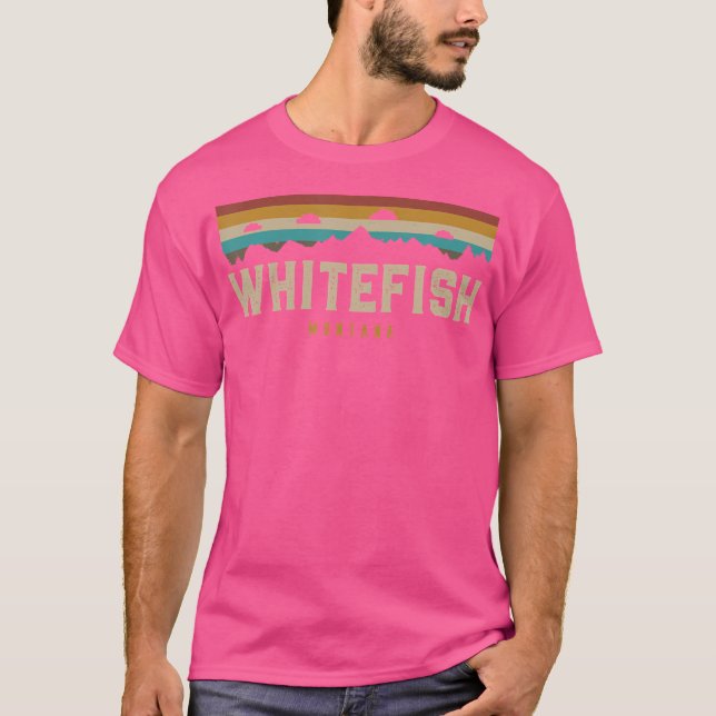 Camiseta Montanhas Whitefish Vintage caminhando acampamento (Frente)