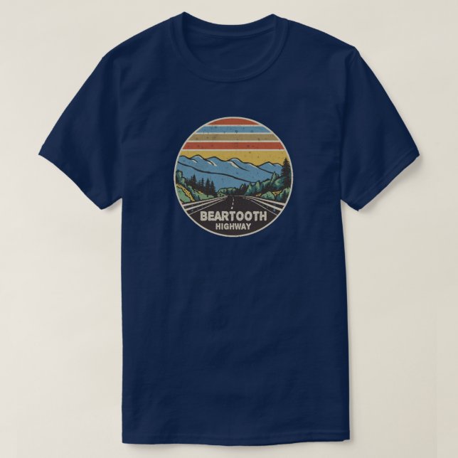 Camiseta Montanhas Wyoming da autoestrada Beartooth Montana (Frente do Design)