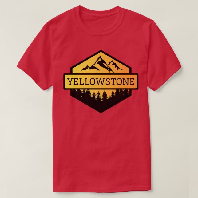 Camiseta Montanhas Yellowstone Montana e Árvores TShirt (Frente do Design)