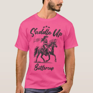 Camiseta Montar Borboleta Cowgirl Cavalgada Ocidental