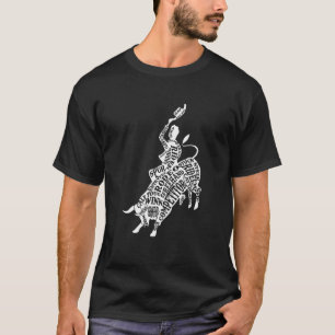 Camiseta Montaria de Touro Cowboy Ocidental Rancho Montador
