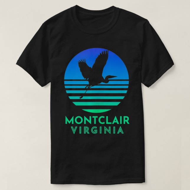 Camiseta Montclair Virginia Heron Blue Sunset (Frente do Design)