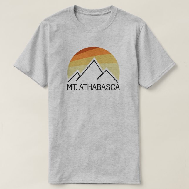 Camiseta Monte Athabasca Alberta Retro (Frente do Design)