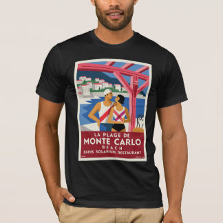 Camiseta Monte Carlo Beach – Arte Deco Vintage Riviera Via