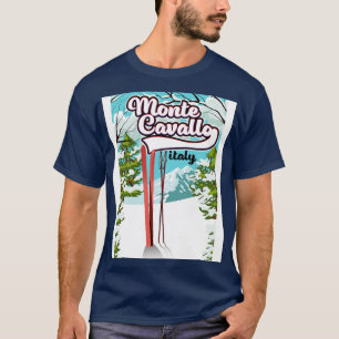Camiseta monte cavallo Itália Ski poster