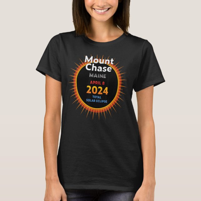 Camiseta Monte Chase Maine ME Total Eclipse Solar 2024 2 (Frente)