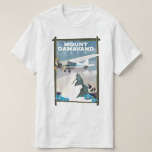 Camiseta Monte Damavand Iran poster de viagens.