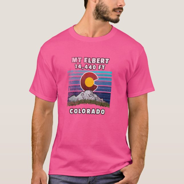 Camiseta Monte Elbert Colorado Flag Themed (Frente)