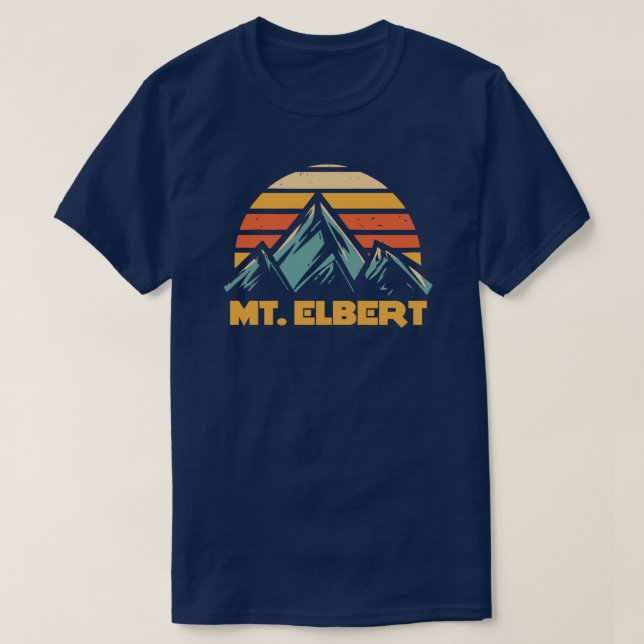 Camiseta Monte Elbert Colorado Retro Turquoise (Frente do Design)