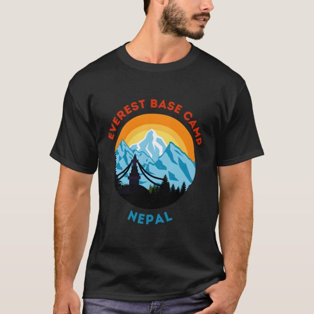 Camiseta Monte Everest Base Camp Nepal Montando Hiker Subid (Frente)