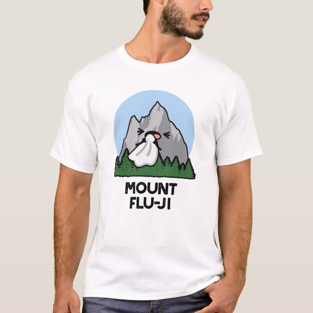 Camiseta Monte Flu-ji Funny Mountain Pun (Frente)