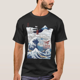 Camiseta Monte Fuji A Onda Do Excelente Japonês Tsunami Kan