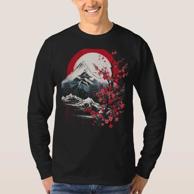Camiseta Monte Fuji Cherry no Japão Aesth (Frente)