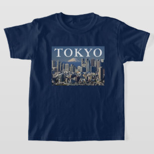 Camiseta Monte Fuji Distrito de Shinjuku Skyline Tokyo Ja