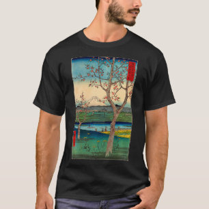 Camiseta Monte Fuji e prunas flores Japonesas Blossom Ori
