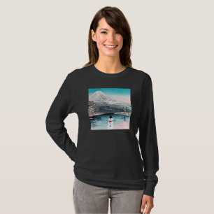Camiseta Monte Fuji e um boneco de neve