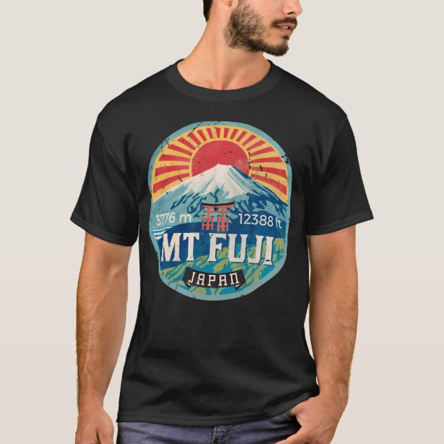 Camiseta Monte Fuji - Emblema da Vintage (Frente)