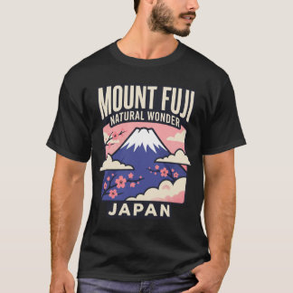 Camiseta Monte Fuji Japão Cartaz de Viagem Vintage Retro 70