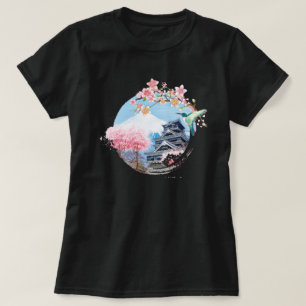 Camiseta Monte Fuji Japão com Temple e Sakura