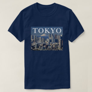 Camiseta Monte Fuji Panorama do Distrito de Shinjuku Tóqu