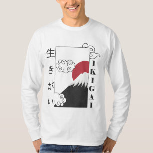Camiseta monte fuji retrô kanji japonês