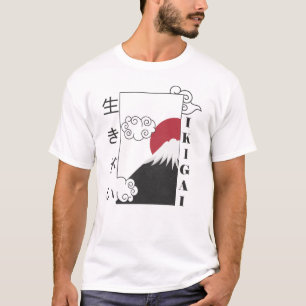 Camiseta monte fuji retrô kanji japonês