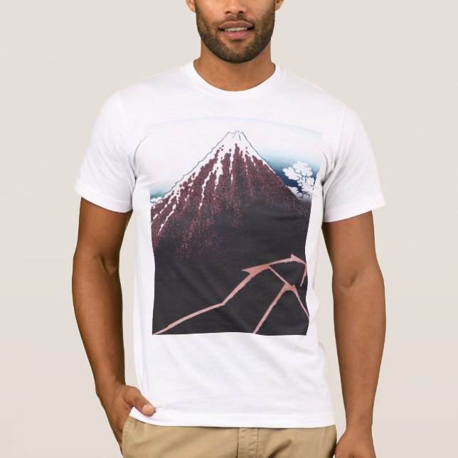 Camiseta Monte Fuji Ukiyo-e por Hokusai, japonês (Frente)