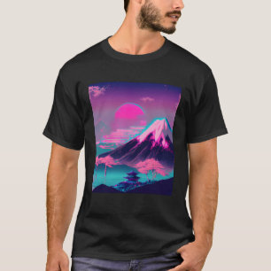 Camiseta Monte Fuji Vaporwave Aestésico Pastel Japonês