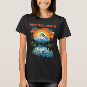 Camiseta Monte Hood Espelho Lago Laranja Viagem