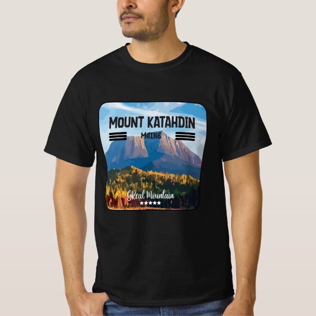 Camiseta Monte Katahdin, na montanha excelente de maine usa (Frente)