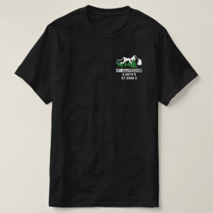 Camiseta Monte Kilimanjaro com coordenadas GPS