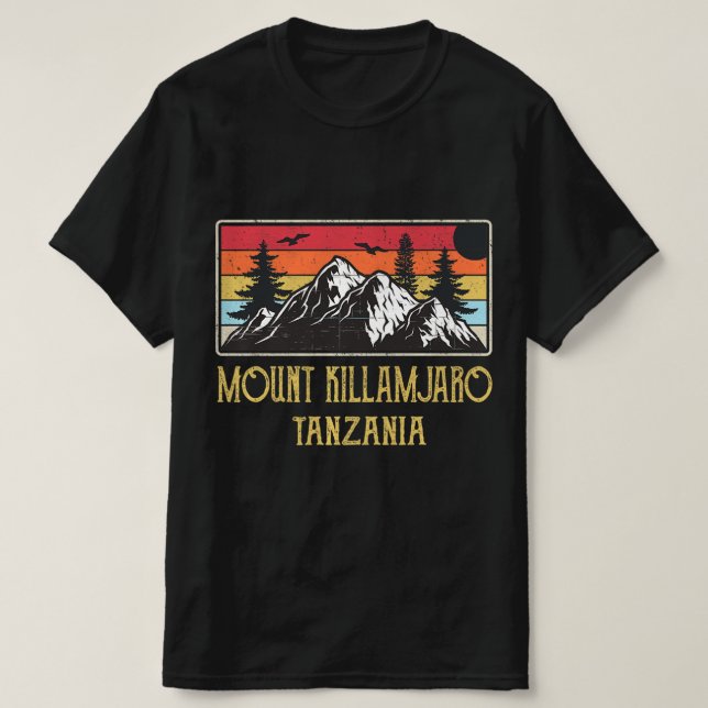 Camiseta Monte Kilimanjaro Tanzânia Voltagem Subindo (Frente do Design)