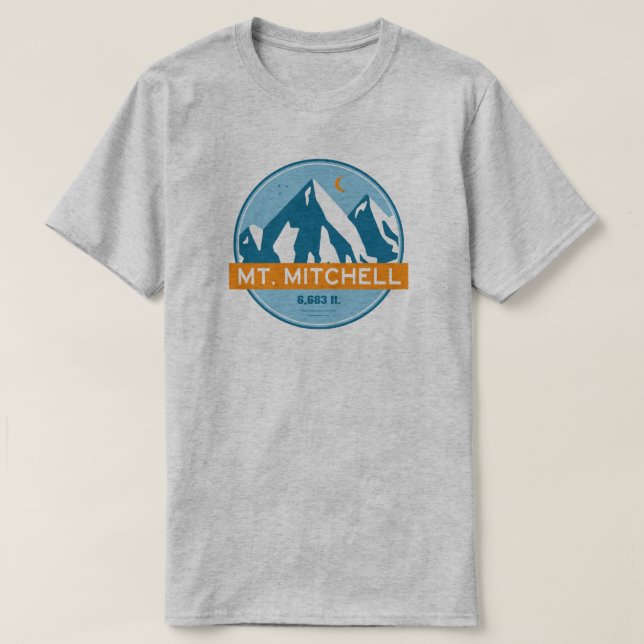Camiseta Monte Mitchell North Carolina Stars Moon (Frente do Design)
