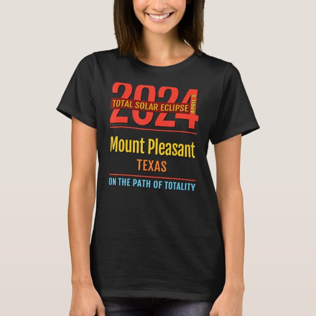 Camiseta Monte Pleasant Texas TX Total Eclipse Solar 2024 (Frente)