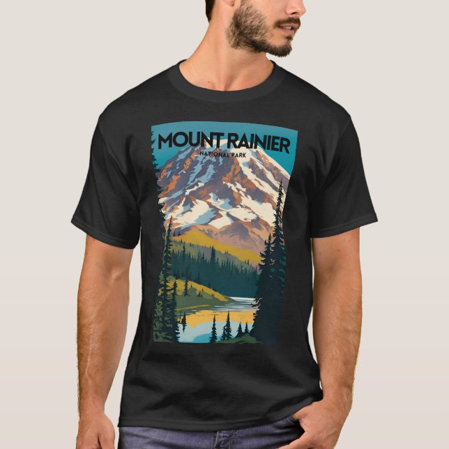 Camiseta Monte Rainier National Park Viagem tradicional PS (Frente)