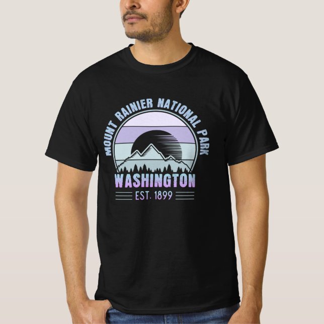 Camiseta Monte Rainier National Park Washington EUA Retro (Frente)
