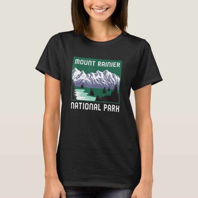Camiseta Monte Rainier National Park Washington Retro Graph (Frente)