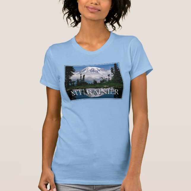 Camiseta Monte Rainier | Reflexão num troço de montanha (Frente)