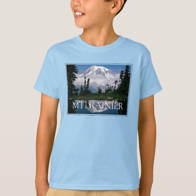 Camiseta Monte Rainier | Reflexão num troço de montanha (Frente)