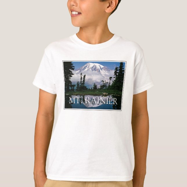 Camiseta Monte Rainier | Reflexo em uma lagoa da montanha (Frente)