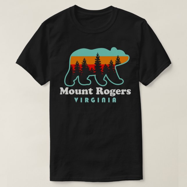Camiseta Monte Rogers Virginia Hiking Bear (Frente do Design)