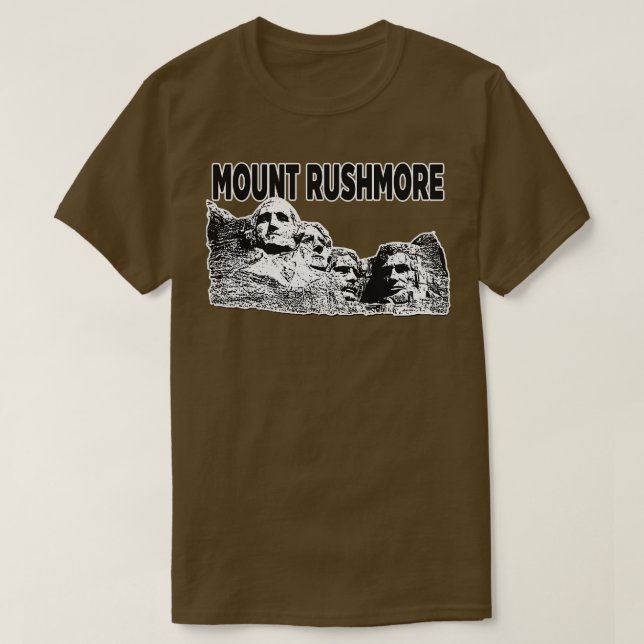 Camiseta Monte Rushmore em preto e branco (Frente do Design)
