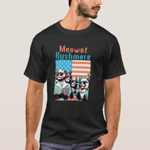 Camiseta Monte Rushmore Meowica Gato Patriótico Americano P