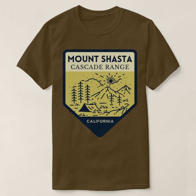 Camiseta Monte Shasta California Cascade Range (Frente do Design)