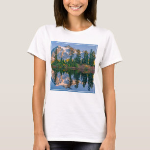 Camiseta Monte Shuksan refletido no Reflection Lake