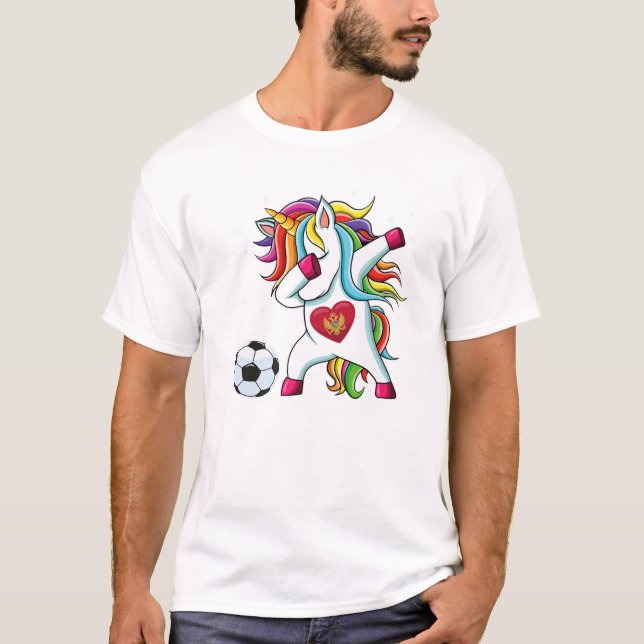 Camiseta Montenegro Dabbing Soccer Unicorn (Frente)