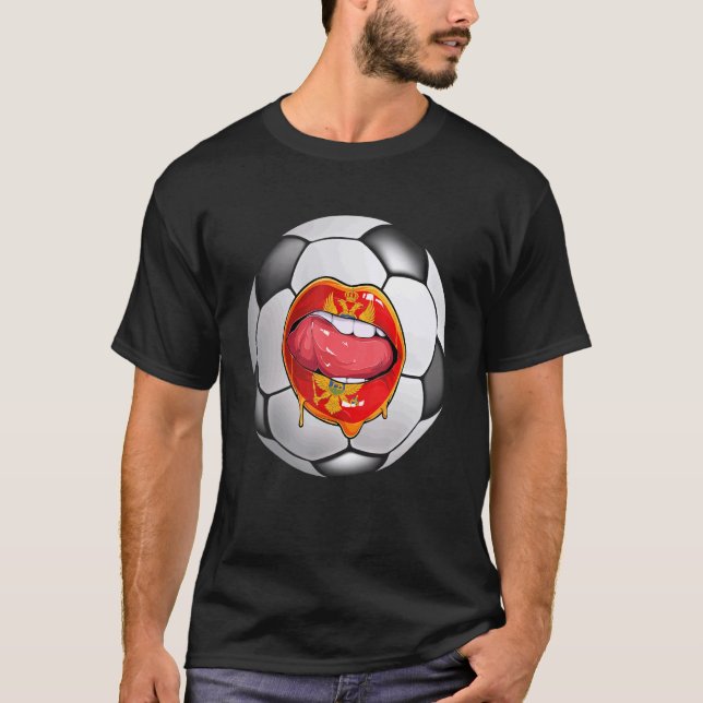 Camiseta Montenegro Soccer Fan Montenegro Flag Mouth (Frente)