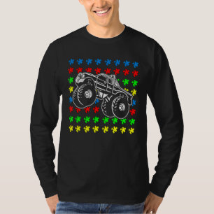 Camiseta Monter Truck Autism Quebra-cabeça Piece Boys Ki